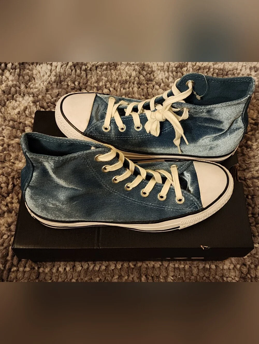 OFFER! Rare Converse All Star High Top Sneakers in Velvet Turquoise, 8 - Picture 3 of 5